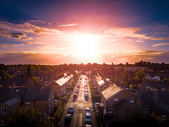 Local community houses town street uk_crop